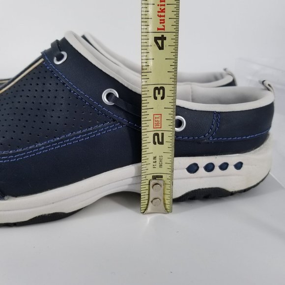 Easy Spirit Women US 8.0 Shoes Mule Clog Slide Slip On Travel Navy Blue Leather - Picture 14 of 14